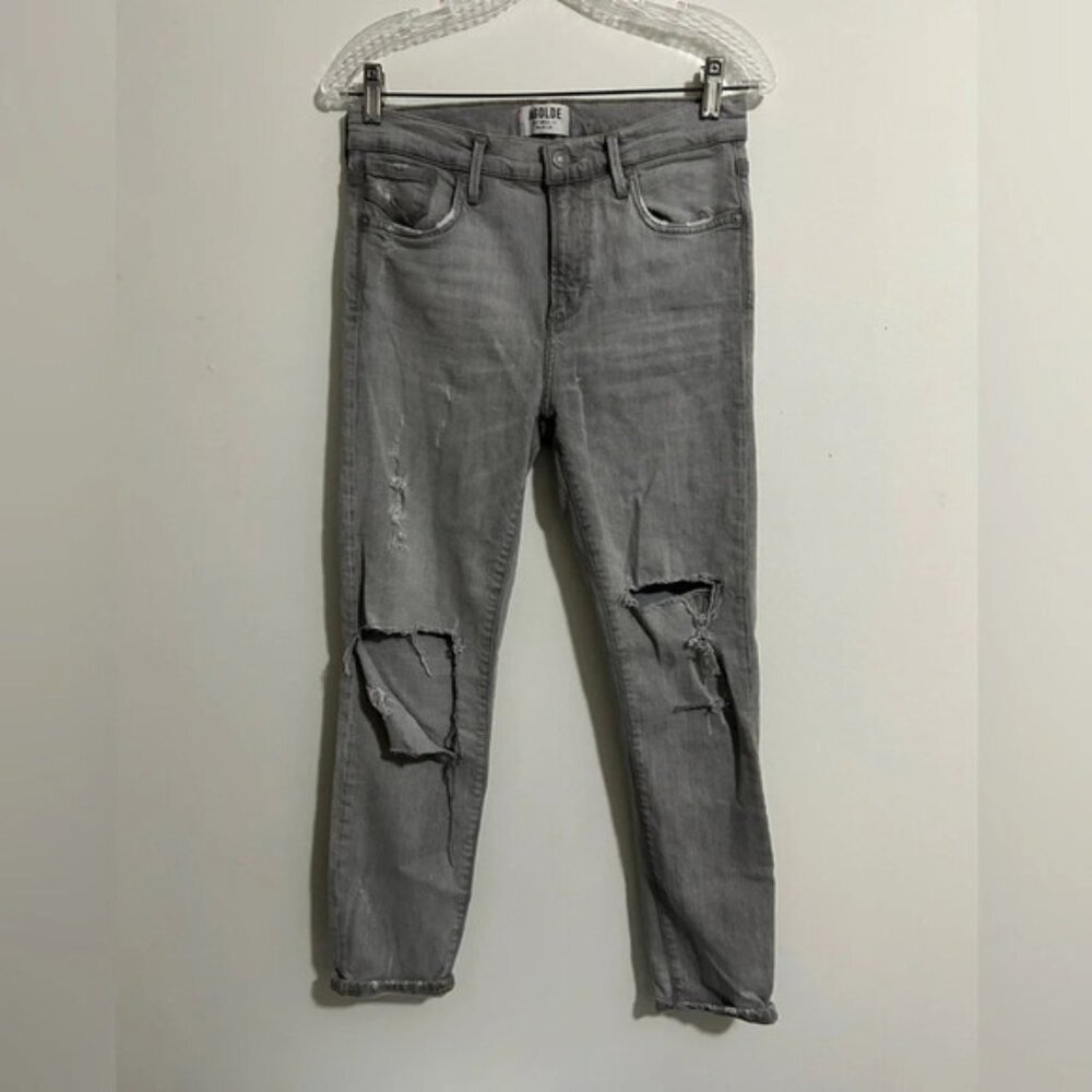 Agolde Grey Ripped‎  Skinny Jeans